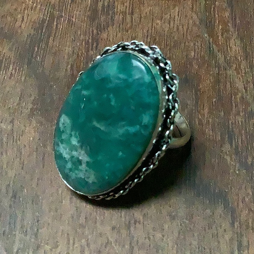 New Malachite / 925 Ss Cocktail Ring